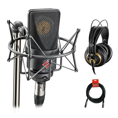 Neumann TLM 103 Condenser Microphone Mono Set (Black) with AKG K 240 Studio Pro Headphones & XLR Cable Bundle