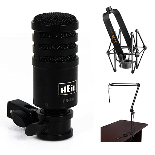 Heil PR781 Orginal Performance Studio Microphone with Suspension Shockmount and Two-Section Broadcast Arm