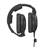 Sennheiser HD 300 Pro Headphones, Black with Headphone Holder & Stereo 1/4" Male Phone TRS Headphone Extension Cable 10'