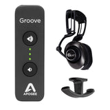 Apogee Electronics Groove USB DAC and Headphone Amplifier with Blue Lola Isolation Headphones & Headphone Hanger Mount Bundle