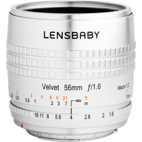 Lensbaby Velvet 56mm f/1.6 Lens for FUJIFILM X (Silver)