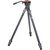 3 Legged Thing Mike Carbon Fiber Tripod with Quick Leveling Base and AirHed Cine-A Fluid Head System