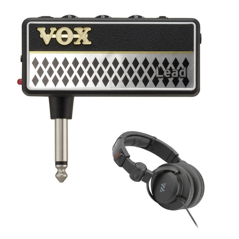 VOX amPlug 2 Lead Headphone Amplifier for Guitar with HPC-A30-MK2 Studio Monitor Headphones Bundle