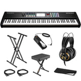 Kurzweil SP7 Grand 88-Key Stage Piano Bundle with AKG Pro K240 Headphone, Keyboard Stand, Piano Bench, Sustain Pedal, 2x MIDI Cable & Cover