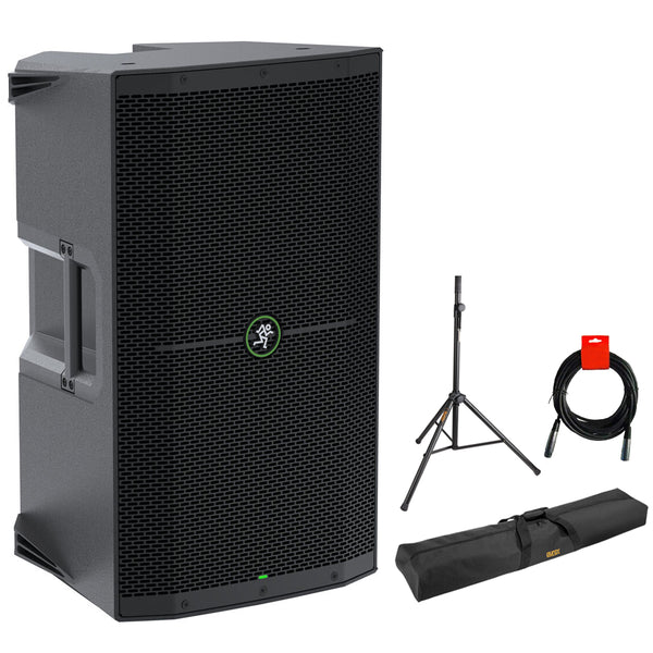 Mackie Thump212XT 1400W 12" Powered PA Loudspeaker System (DSP and Bluetooth) Bundle with Auray Speaker Stand and 51" Stand Bag plus 20" XLR-XLR Cable