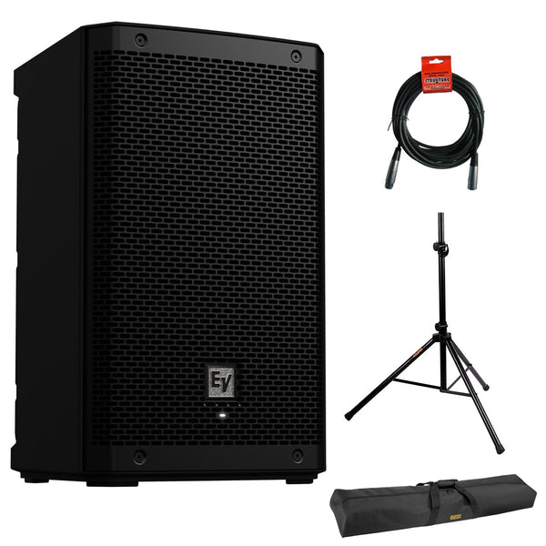 Electro-Voice ZLX-8P-G2 8" 2-Way 1000W Powered Loudspeaker with Bluetooth (Black) Bundle with Auray SS-4420 Steel Speaker Stand, Auray Speaker Stand Bag 51" and XLR Cable