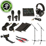 Mackie Mixer Performer Kit with 6-Channel Mixer, 2x Dynamic Microphones, Headphones, 2x Mic Stand, Holder & Pop Filter Bundle