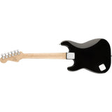 Squier by Fender Mini Stratocaster Beginner Electric Guitar (Indian Laurel Fingerboard, Black) Bundle with Fender 10ft Cable (Straight/Straight), Fender Guitar 12-Pack Picks, and Fender 2" Guitar Straps