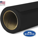 Savage Seamless Background Paper - #20 Black (107 in x 36 ft) with Free 2" x 4yd Black Gaffer Tape