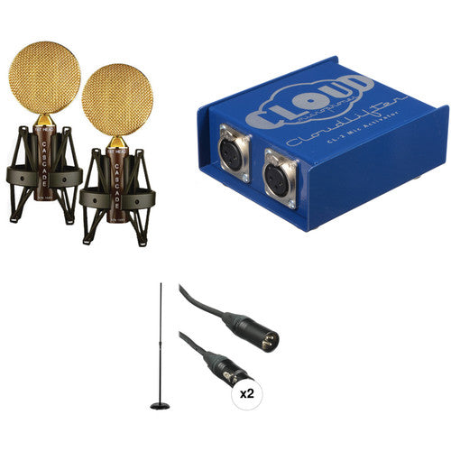 Cascade Microphones FAT HEAD Ribbon Mic Matched Stereo Pair Kit with Cloudlifter CL-2 Mic Activator