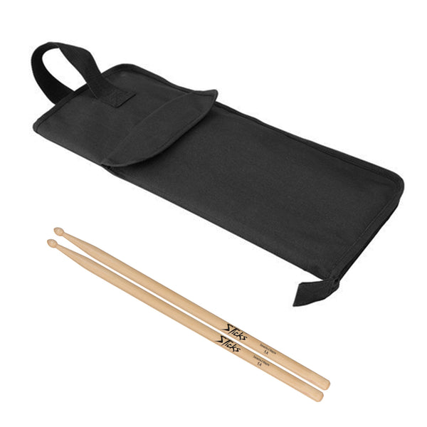 On-Stage DSB6700 Drum Stick Bag with On-Stage Wood Tip Drumstick (12-Pairs)