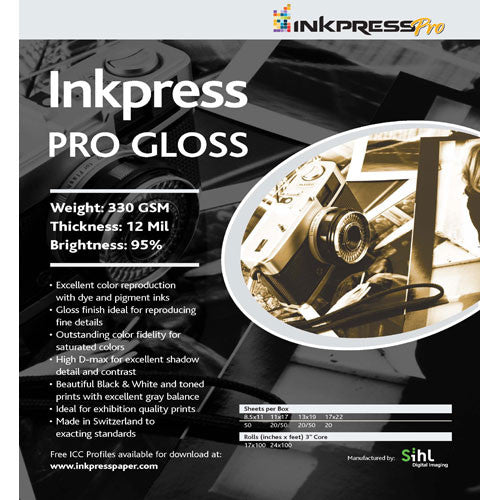 Inkpress Media Pro Glossy Paper (8.5 x 11", 50 Sheets) INPG851150