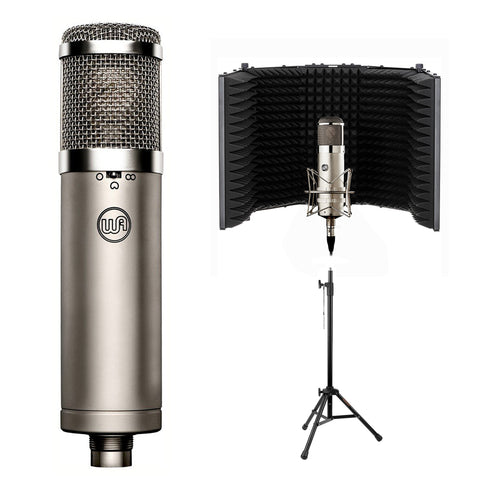 Warm Audio WA-47jr Large-Diaphragm FET Condenser Microphone with RF-5P-B Reflection Filter (Metal) & Tripod Mic Stand Bundle