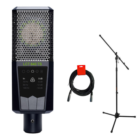 Lewitt LCT 640 TS Dual-Output-Mode Condenser Microphone Bundle with Tripod Microphone Stand and XLR-XLR Cable