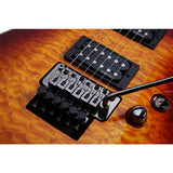 Schecter Omen Extreme-FR Electric Guitar, Vintage Sunburst with Ultimate Support Pro Guitar Stand, Black Strap, and Classic Pick (10-Pack)