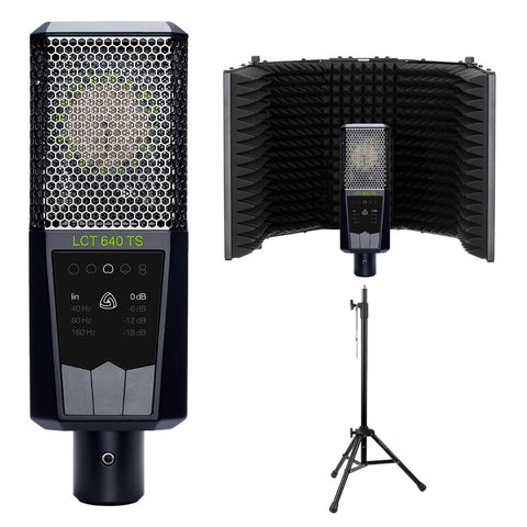 Lewitt LCT 640 TS Dual-Output-Mode Condenser Microphone Bundle with Auray Metal Reflection Filter and Reflection Filter Tripod Mic Stand