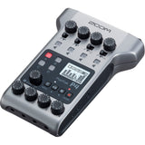 Zoom PodTrak P4 Portable Multitrack Battery Powered, 4 Microphone Inputs, 4 Headphone Outputs, 2-In/2-Out Podcast Recorder Bundle with Decksaver Zoom Podtrak P4 Cover (DS-PC-ZOOMP4)
