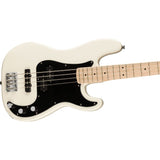 Squier by Fender Affinity Series Precision Bass PJ, Maple fingerboard, (Olympic White) Bundle with Fender 10ft Cable (Straight/Straight), Guitar 12-Pack Picks, and 2" Guitar Straps