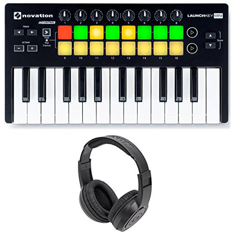 Novation Launchkey Mini MK2 25-Key USB MIDI Controller with Stereo Headphones