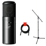 Warm Audio WA-8000 Large-Diaphragm Multipattern Tube Condenser Microphone Bundle with Auray MS-5230F Tripod Mic Stand and 20" XLR-XLR Cable