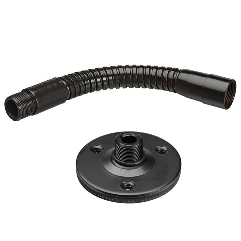 On-Stage MSA9030-6B Gooseneck (6", Black) with TM08B Flange Mount (Black)