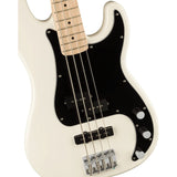 Squier by Fender Affinity Series Precision Bass PJ, Maple fingerboard, (Olympic White) Bundle with Fender 10ft Cable (Straight/Straight), Guitar 12-Pack Picks, and 2" Guitar Straps