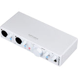 Arturia MiniFuse 2 Portable USB Type-C Audio/MIDI Interface (White) with Studio Pro Monitor Headphones and XLR-XLR Cable