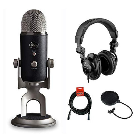 Blue Yeti Pro Studio All-In-One Pro Studio Vocal System with HPC-A30 Studio Monitor Headphones, Pop Filter & 20' XLR Cable Kit