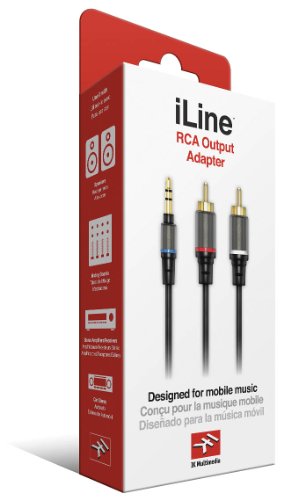 IK Multimedia iLine RCA Output Adapter IK Multimedia Cable for Mobile Phones and Tablets - Retail Packaging - Black