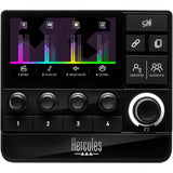 Hercules Stream 200 XLR, Pro Audio Mixer for Advanced Content Creators, with XLR Mic Pre-Amp, LCD Screen, High Resolution Encoders, 4 Actions Buttons and Customizable Interface.  Compatible with PC.