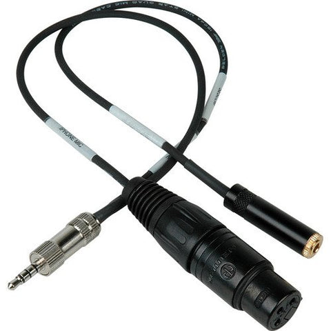 Sescom TRRS to XLR Microphone & 3.5mm Monitoring Jack Cable for Select iPhone/iPod/iPad (1')