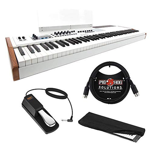 Arturia KeyLab 88 Hybrid 88-Key Controller with 6ft MIDI Cable, Sustain Pedal & Keyboard Dust Cover (Large) Bundle