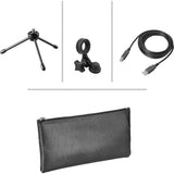 Audio-Technica AT2020USB+PK Vocal Microphone Pack for Streaming/Podcasting, Includes USB Mic w/Built-In Headphone Jack & Volume Control, Boom Arm, & Headphones