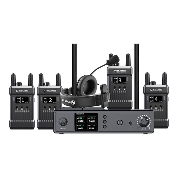 Hollyland Full-Duplex Intercom System with Four Beltpack Transceivers