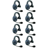 Eartec EVADE EVX8S Full Duplex Wireless Intercom System with 8 Single Speaker Headsets Bundle with Goby Labs Spray for Mics/Headphones and Kellards Screening Cleaning Wipes (5-Pack)