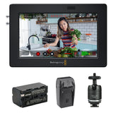 Blackmagic Design Video Assist 3G-SDI/HDMI 5" Recorder/Monitor with Li-Ion Battery Pack, AC/DC Charger & Ball Head Bundle