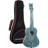 Ortega Guitars, 4-String Bamboo Series All Solid Concert Ukulele w/Bag, Right-handed, Stone Washed, (RUSWB-CC) Bundle with Fender 2" Logo Guitar Strap, Fender 12-Pack Picks, and Gator Guitar Stand