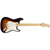 Fender Player Stratocaster Electric Guitar (Maple Fingerboard, 3 Color Sunburst) Bundle with Fender Pro 10ft Instrument Cable (Straight/Straight), Fender Guitar 12-Pack Picks, and Fender 2" Guitar Straps