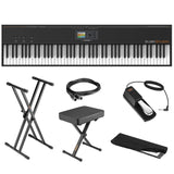 StudioLogic SL88 Studio 88-Key USB/MIDI Keyboard Controller Bundle with Keyboard Stand, Piano Bench, Sustain Pedal, MIDI Cable & Dust Cover