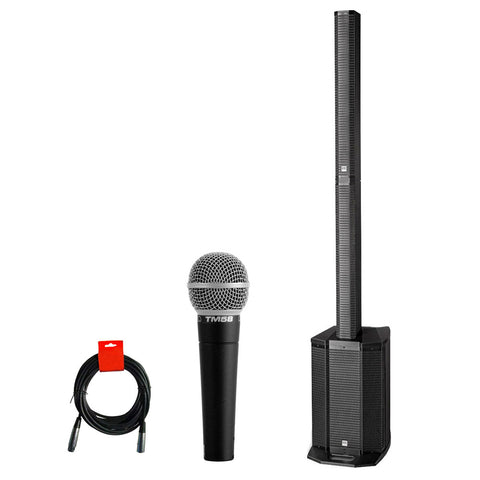 HK AUDIO Polar 10 4-Channel Powered 2000-Watt Column Bluetooth PA System with Superlux TM58 Vocal Mic & XLR Cable Bundle