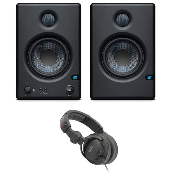PreSonus ERIS BT 4.5 Bluetooth Media Monitors (Pair) Bundle with Polsen Studio Monitor Headphones