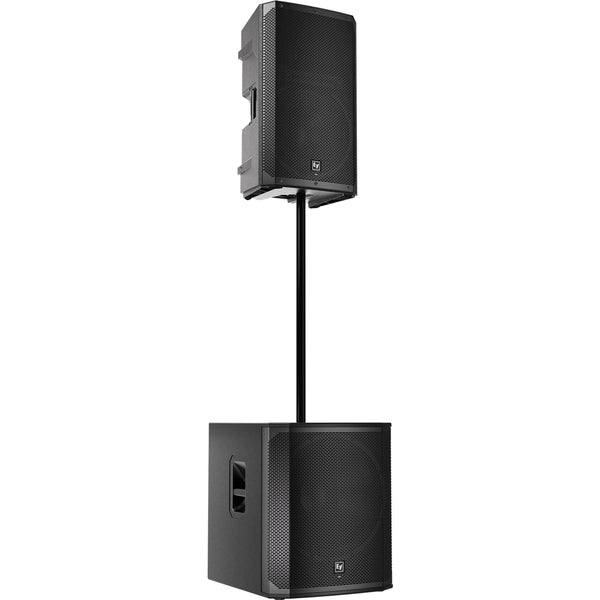 Electro-Voice ELX200-12SP 12" 1200w Powered Subwoofer Bundle with Electro-Voice ELX200-15P 15" Powered Speaker and Adjustable Subwoofer Attachment Shaft