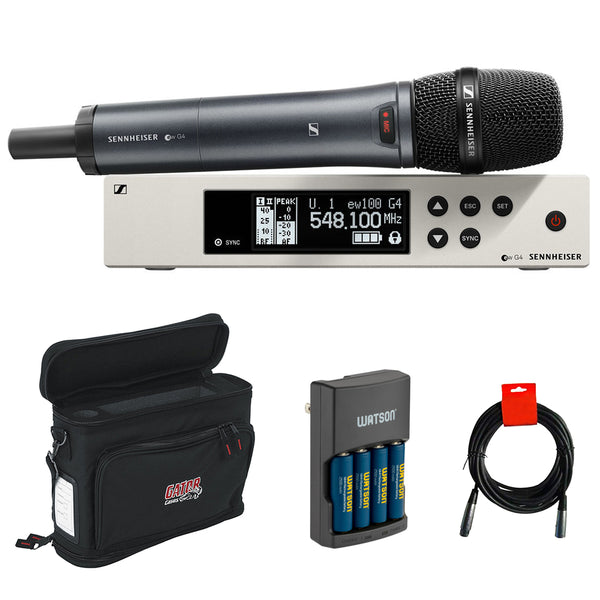 Sennheiser EW 100 G4-835-S Wireless Mic Set with MMD 835 Capsule (A:516 to 558 MHz) Bundle with Gator System Bag, Charger, and XLR-XLR Cable