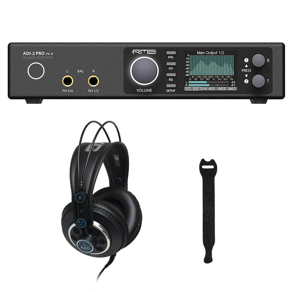 RME ADI-2 Pro FS R AD/DA Converter (Black Edition) with AKG K240 MKII Pro Headphones & 10-Pack Straps Bundle