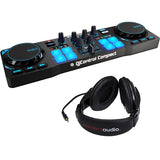 Hercules DJControl Compact DJ Software Controller with R100 Stereo Headphones