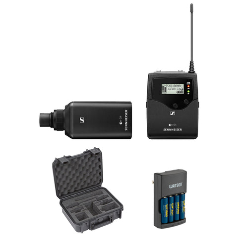 Sennheiser EW 500 BOOM G4 Camera-Mount Wireless Plug-On Mic System (AW+: 470 to 558 MHz) with SKB iSeries Case for Sennheiser ENG Systems & Charger (4 AA NiMH Batt) Bundle