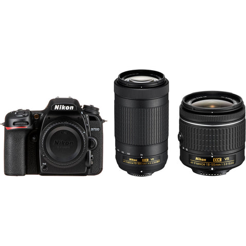 Nikon D7500 20.9MP DSLR Camera with AF-P DX NIKKOR 18-55mm VR Lens and AF-P DX NIKKOR 70-300mm ED VR Lens