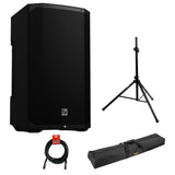Electro-Voice EVERSE 12 Weatherized Battery-Powered Loudspeaker with Bluetooth Audio and Control (Black) Bundle with Auray Steel Speaker Stand, Speaker Stand Bag and XLR cable