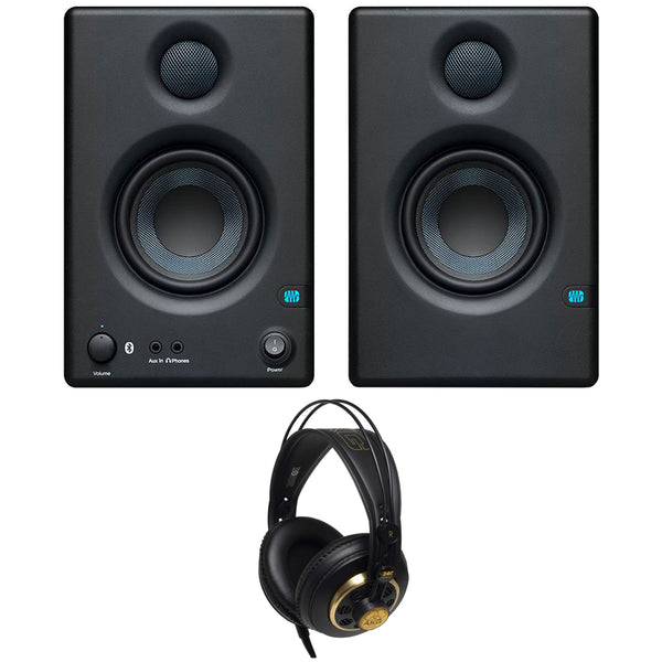 PreSonus ERIS BT 3.5 Active Bluetooth Media Reference Monitors (Pair) Bundle with AKG K240 Studio Pro Semi-Open Stereo Headphones