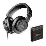 512 Audio 45MM Professional Studio Monitor Headphones, Black (512-PHP) Bundle with FiiO A1 Portable Headphone Amp